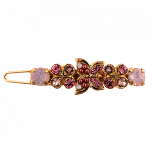 Agrafa de par placata cu Aur roz de 24K, cu cristale Swarovski, Antigua | 9016-223-1RG-Roz-6194