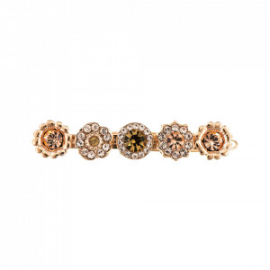 Agrafa de par placata cu Aur roz de 24K, cu cristale Swarovski, Jackie | 9002-39132RG-Bej-6174