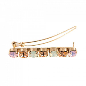 Agrafa de par placata cu Aur roz de 24K, cu cristale Swarovski, Tiara Day | 9252-2333RG-Multicolor-6564