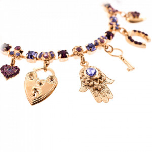 Bratara placata cu Aur roz de 24K, cu cristale Swarovski, Bohemian Rhapsody | 4036/1-20453RG-Mov-1214