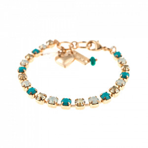 Bratara placata cu Aur roz de 24K, cu cristale Swarovski, Sapphire Sky | 4000-807RG-Multicolor-1134