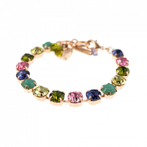 Bratara placata cu Aur roz de 24K, cu cristale Swarovski, Flower Power | 4252-803RG-Multicolor-1494