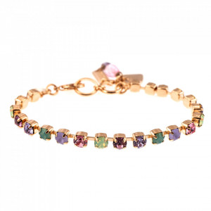 Bratara placata cu Aur roz de 24K, cu cristale Swarovski, Lavender | 4000-1910RG-Multicolor-1114