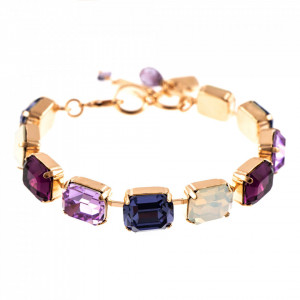 Bratara placata cu Aur roz de 24K, cu cristale Swarovski, Purple Rain | 4414-1062RG-Multicolor-1534