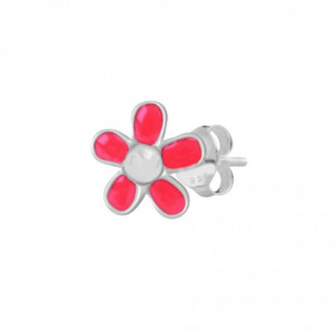 Cercei Argint 925 pentru copii, Little Pink Pearl Flower-Roz-8354
