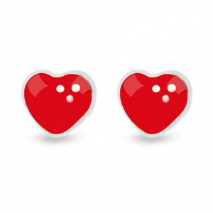 Cercei Argint 925 pentru copii, Marked Heart-Rosu-8304