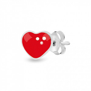 Cercei Argint 925 pentru copii, Marked Heart-Rosu-8374