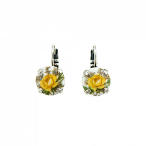 Cercei placati cu Argint 925, cu cristale Swarovski, Yellow Brick Road | 1445-10931SP6-Galben-6014