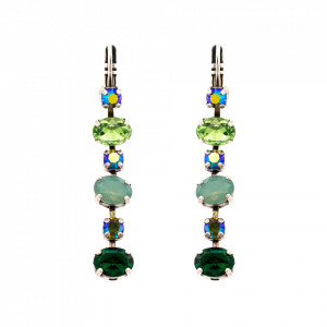 Cercei placati cu Argint 925, cu cristale Swarovski, Fern | 1508/3-2143SP6-Verde-6094