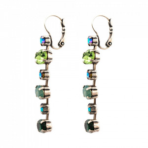Cercei placati cu Argint 925, cu cristale Swarovski, Fern | 1508/3-2143SP6-Verde-6454
