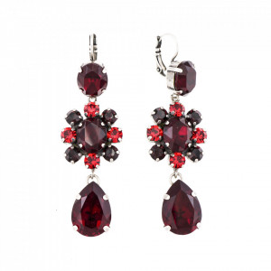 Cercei placati cu Argint 925, cu cristale Swarovski, Lady In Red | 1156/2-1070SP6