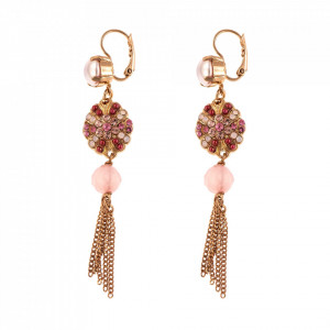 Cercei placati cu Aur roz de 24K, cu cristale Swarovski, Antigua | 1026/1-M223-1RG6-Roz-1634