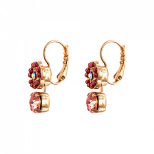 Cercei placati cu Aur roz de 24K, cu cristale Swarovski, Antigua | 1211-223-1RG6-Roz-5834