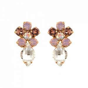 Cercei placati cu Aur roz de 24K, cu cristale originale, Aura | 1628/1-1112RG2