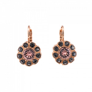 Cercei placati cu Aur roz de 24K, cu cristale originale, Black Diamond | 1131-1073RG6