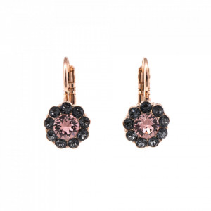 Cercei placati cu Aur roz de 24K, cu cristale originale, Black Diamond | 1379-1073RG6