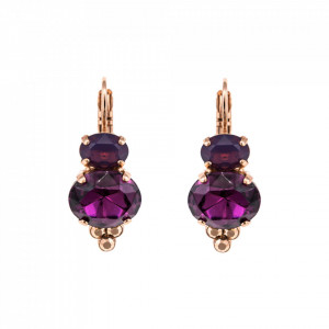 Cercei placati cu Aur roz de 24K, cu cristale originale, Bohemian Rhapsody | 1413/3-1072RG6