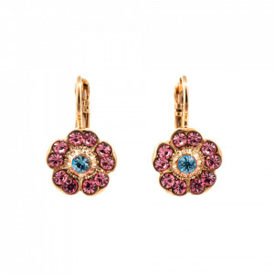Cercei placati cu Aur roz de 24K, cu cristale Swarovski, Cotton Candy - The Sweet Life | 1220-144RG6-Multicolor-5564