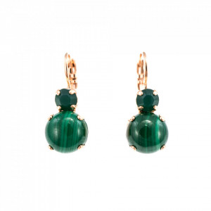 Cercei placati cu Aur roz de 24K, cu cristale originale, Emerald | 1062M-71RG6