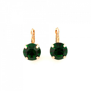 Cercei placati cu Aur roz de 24K, cu cristale originale, Emerald | 1448-205RG6