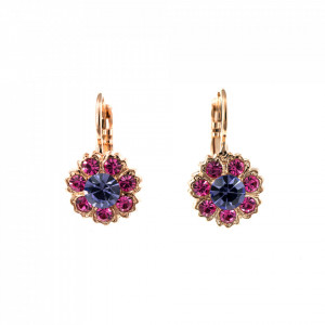 Cercei placati cu Aur roz de 24K, cu cristale originale, Flower Power | 1411/2-803RG6
