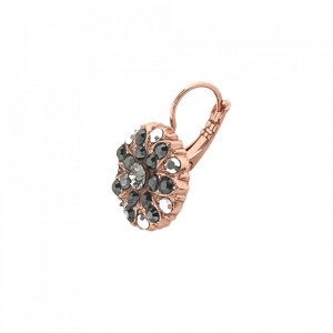 Cercei placati cu Aur roz de 24K, cu cristale Swarovski, Guardian Angel | 1029-747RG6-Negru-1654