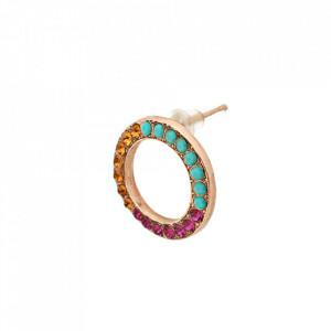 Cercei placati cu Aur roz de 24K, cu cristale Swarovski, Happy Days | 1427-1007rg2-Multicolor-6044