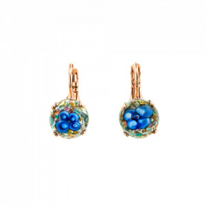 Cercei placati cu Aur roz de 24K, cu cristale Swarovski, Julia | 1445-8849RG6-Multicolor-6024