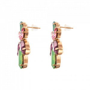 Cercei placati cu Aur roz de 24K, cu cristale Swarovski, Lavender | 1238/2-1910RG2-Multicolor-5894
