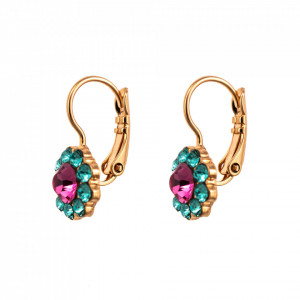 Cercei placati cu Aur roz de 24K, cu cristale originale, Memories of Montmartre | 1379-1146RG6