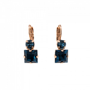 Cercei placati cu Aur roz de 24K, cu cristale originale, Nightfall | 1531/3-1069RG6