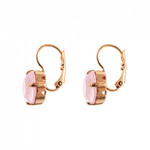 Cercei placati cu Aur roz de 24K, cu cristale Swarovski, Powder Rose | 1470/1-121RG6-Roz-6434