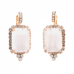 Cercei placati cu Aur roz de 24K, cu cristale originale, Seashell | 1411/1-03RRG6