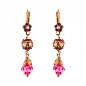 Cercei placati cu Aur roz de 24K, cu cristale originale, Take my Breath Away | 1134-1156RG6