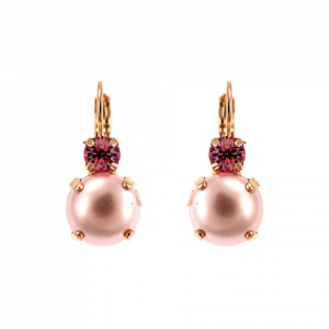 Cercei placati cu Aur roz de 24K, cu cristale Swarovski, Antigua | 1037-223121RG6-Roz-1454