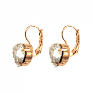 Cercei placati cu Aur roz de 24K, cu cristale Swarovski, Aura | 1100/2-001RG6-Transparent-2144