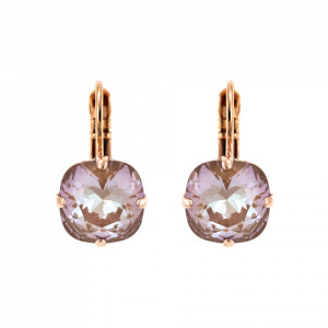 Cercei placati cu Aur roz de 24K, cu cristale Swarovski, Cappuccino DeLite | 1470/1-148RG6-Multicolor-6064