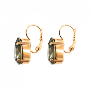 Cercei placati cu Aur roz de 24K, cu cristale Swarovski, Earl Grey | 1032/1-215RG6-Gri-9034