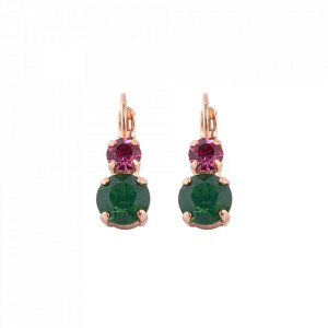 Cercei placati cu Aur roz de 24K, cu cristale Swarovski, Happy Days | 1190-1007RG6-Multicolor-5414