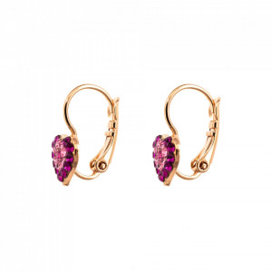 Cercei placati cu Aur roz de 24K, cu cristale Swarovski, Happy Days | 1322/5-5022RG6-Multicolor-5784