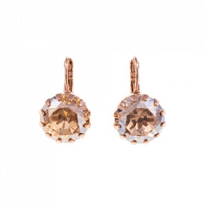 Cercei placati cu Aur roz de 24K, cu cristale Swarovski, Jackie | 1133/1-216SRG6