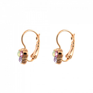 Cercei placati cu Aur roz de 24K, cu cristale Swarovski, Lavender | 1128/3-1910RG6-Multicolor-2184
