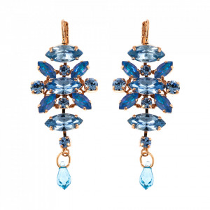Cercei placati cu Aur roz de 24K, cu cristale Swarovski, Ocean DeLite | 1106/1-143211RG6