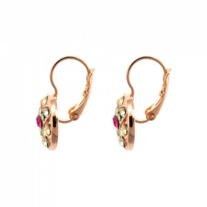 Cercei placati cu Aur roz de 24K, cu cristale Swarovski, Spring Flowers | 1218-2141RG6-Multicolor-5854