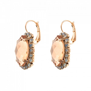 Cercei placati cu Aur roz de 24K, cu cristale Swarovski, Tiara Day | 1090/1-2333RG6-Roz-2104