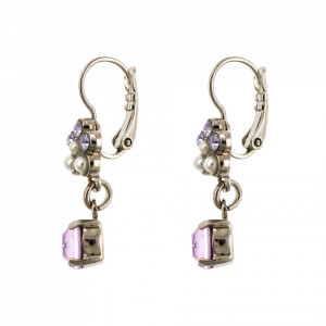 Cercei placati cu rodiu, cu cristale Swarovski, Romance | 1152/3-139-10RO6-Multicolor-5644