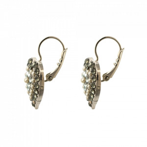 Cercei placati cu rodiu, cu cristale Swarovski, Earl Grey | 1007-1132RO6-Alb/Gri-8984