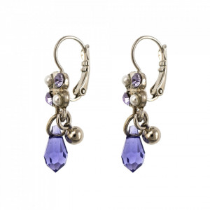 Cercei placati cu rodiu, cu cristale Swarovski, Romance | 1004-139-10RO6-Multicolor-1674