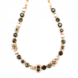 Colier placat cu Aur roz de 24K, cu cristale originale, Black Diamond | 3068-747RG