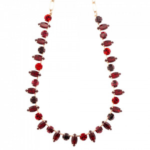 Colier placat cu Aur roz de 24K, cu cristale originale, Lady In Red | 3143/1-1070RG